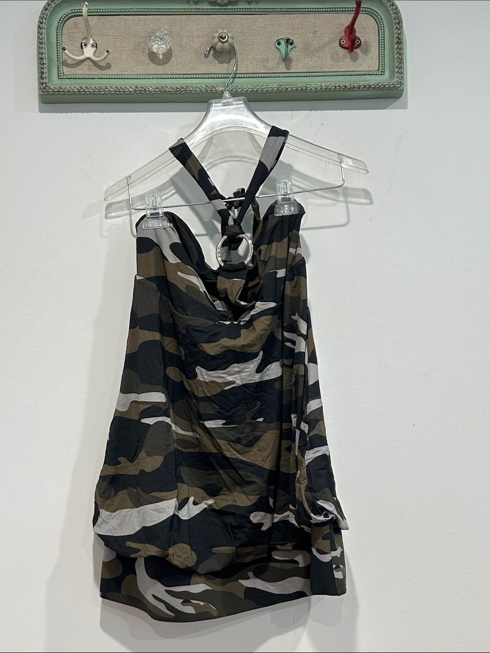 Current Mood Camo Y2K Mini Dress in Olive green, Black, Cream plus size xxl new